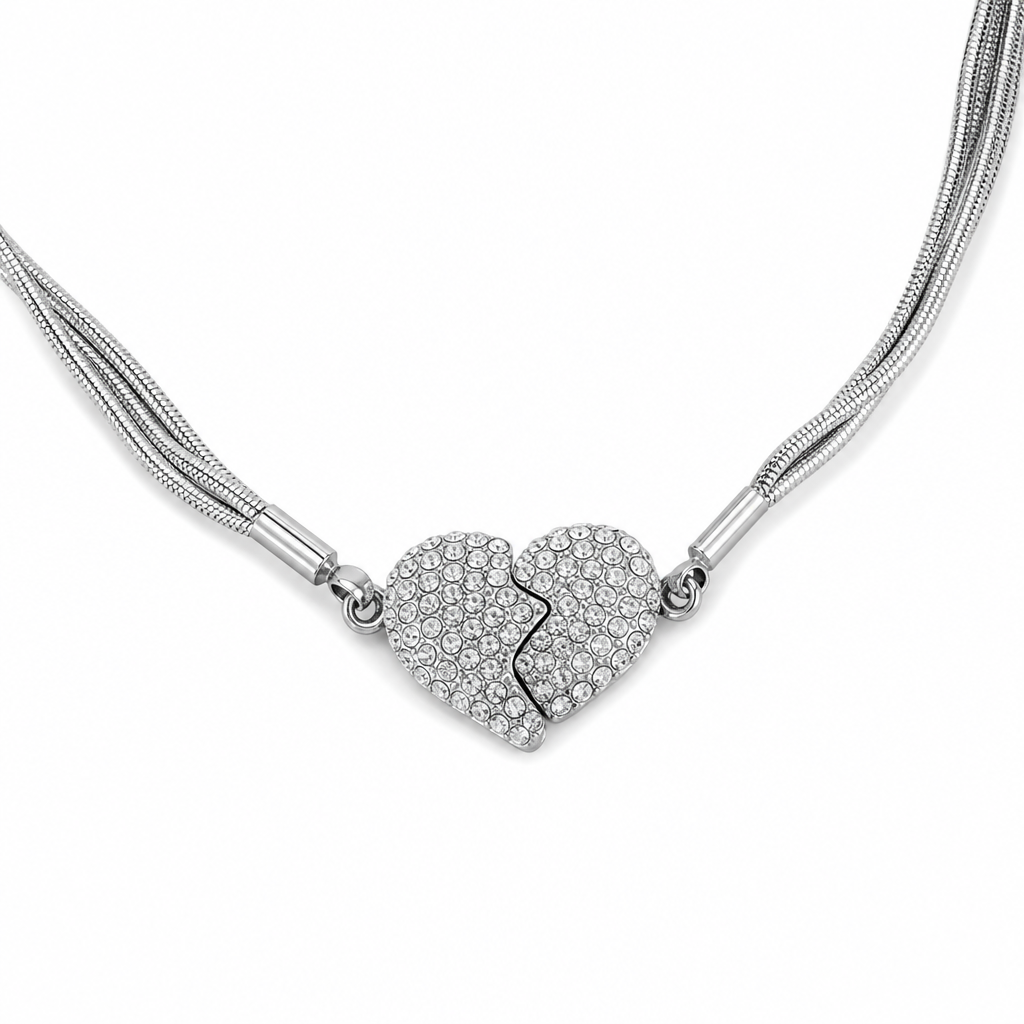 Minimalistische magnetische Liefdeshart voor Vrouwen met Strass
