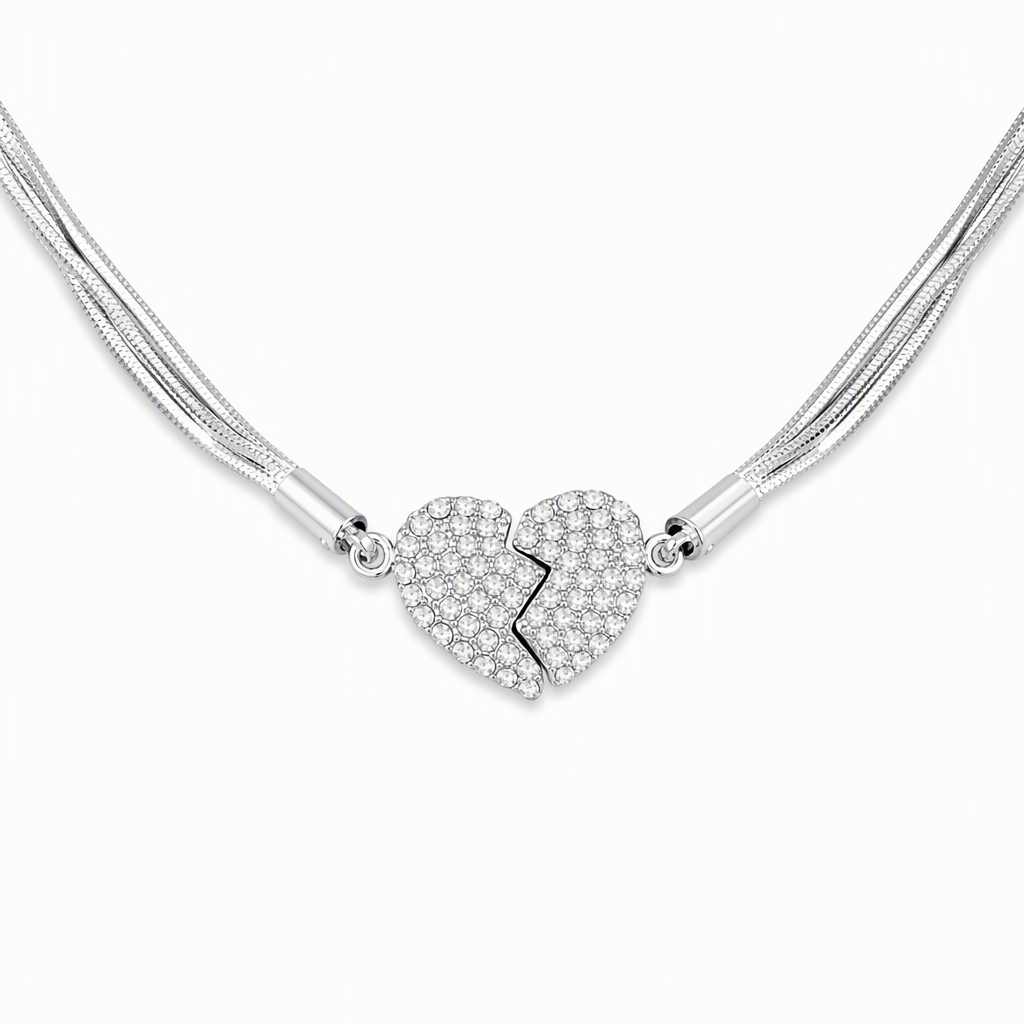 Minimalistische magnetische Liefdeshart voor Vrouwen met Strass