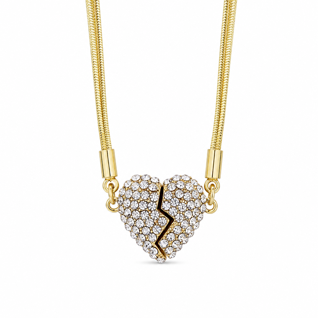 Minimalistische magnetische Liefdeshart voor Vrouwen met Strass