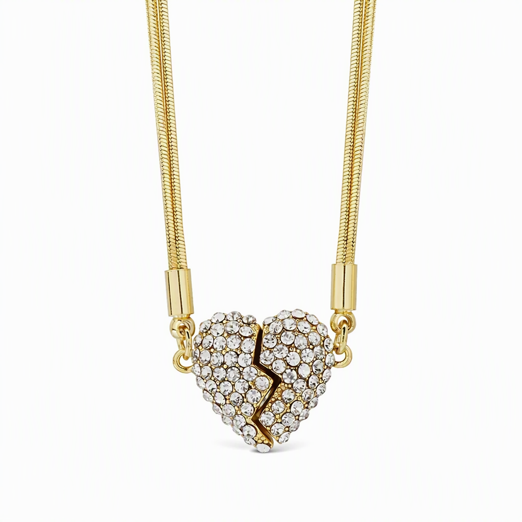 Minimalistische magnetische Liefdeshart voor Vrouwen met Strass