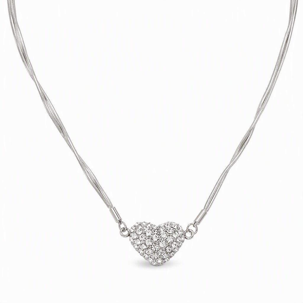 Minimalistische magnetische Liefdeshart voor Vrouwen met Strass