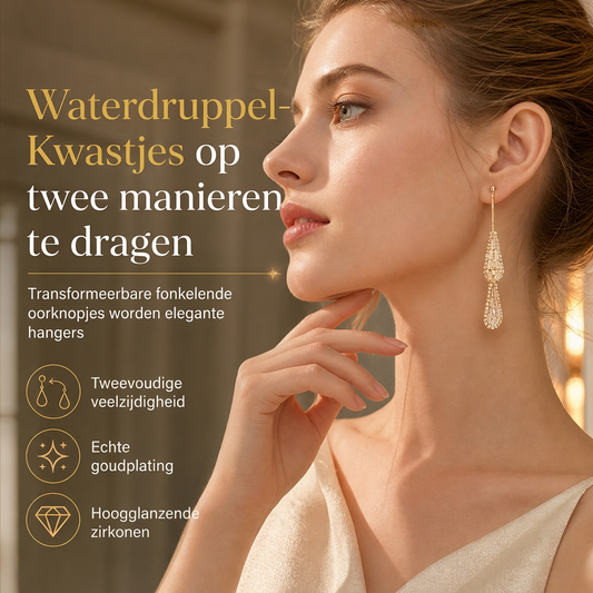 ✨ Dames Oorbellen met Zirkonia en Waterdruppelkwastje, Eleganter en Veelzijdig 💎🌸