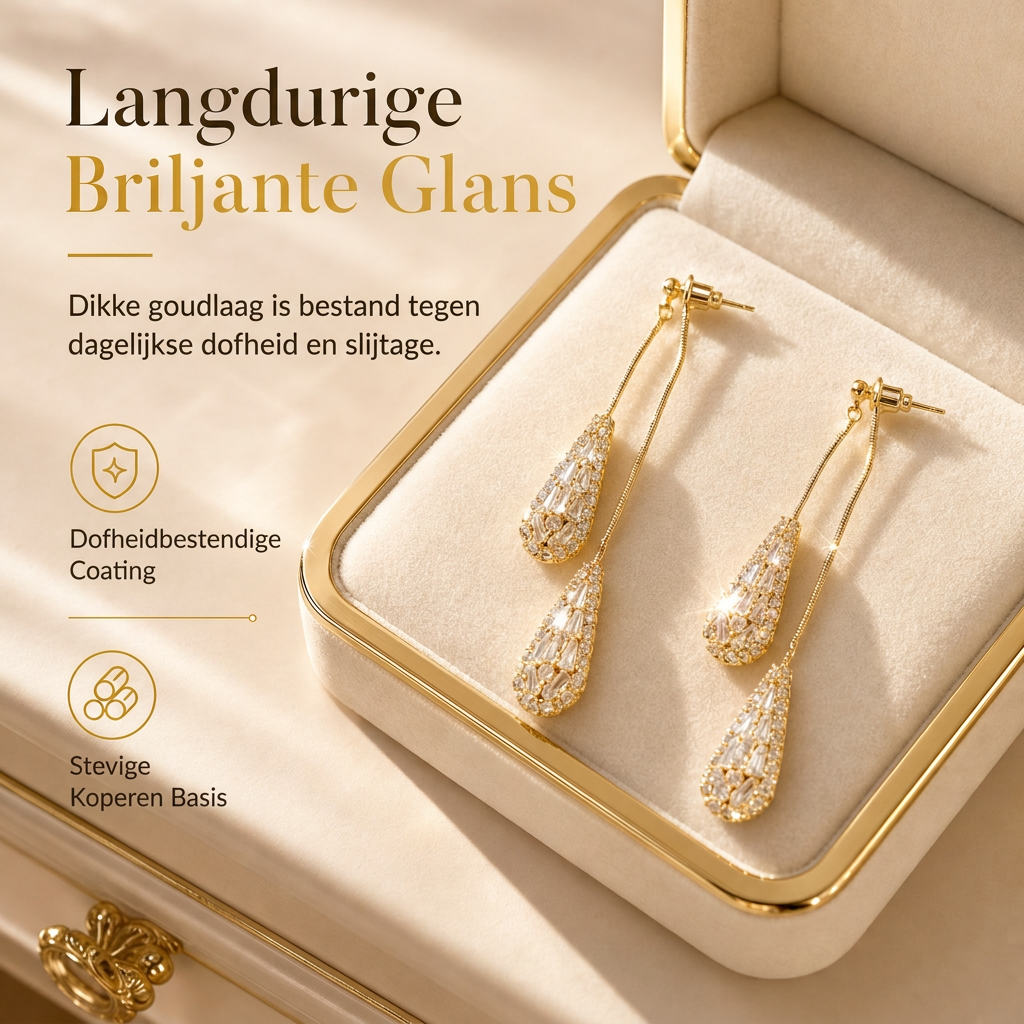 ✨ Dames Oorbellen met Zirkonia en Waterdruppelkwastje, Eleganter en Veelzijdig 💎🌸