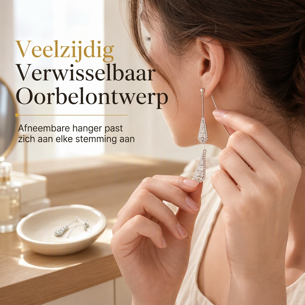 ✨ Dames Oorbellen met Zirkonia en Waterdruppelkwastje, Eleganter en Veelzijdig 💎🌸