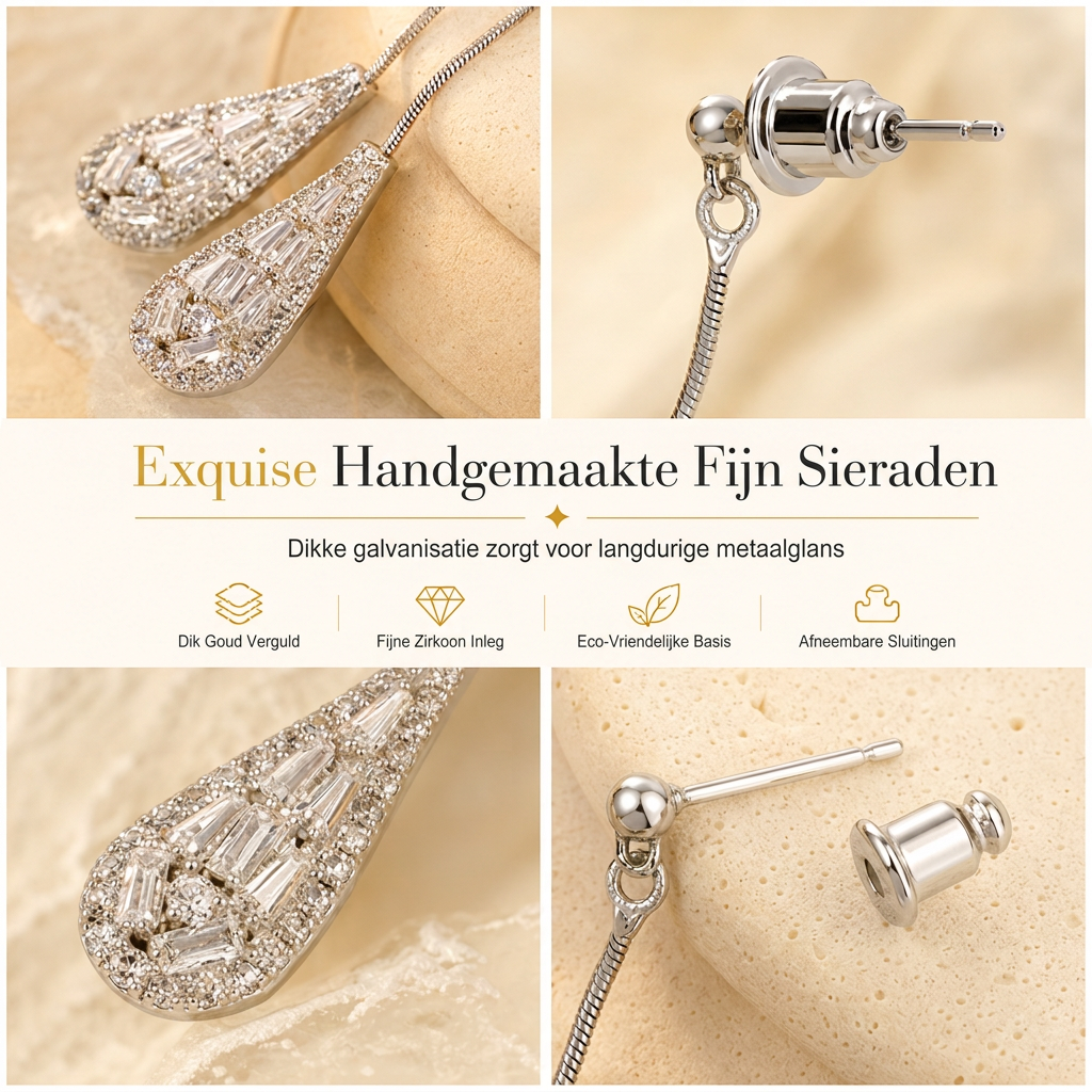 ✨ Dames Oorbellen met Zirkonia en Waterdruppelkwastje, Eleganter en Veelzijdig 💎🌸