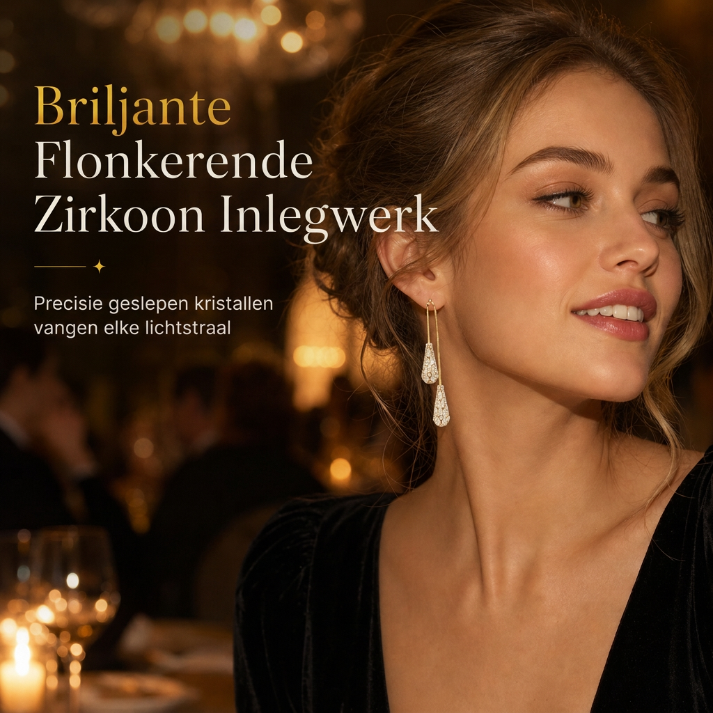 ✨ Dames Oorbellen met Zirkonia en Waterdruppelkwastje, Eleganter en Veelzijdig 💎🌸