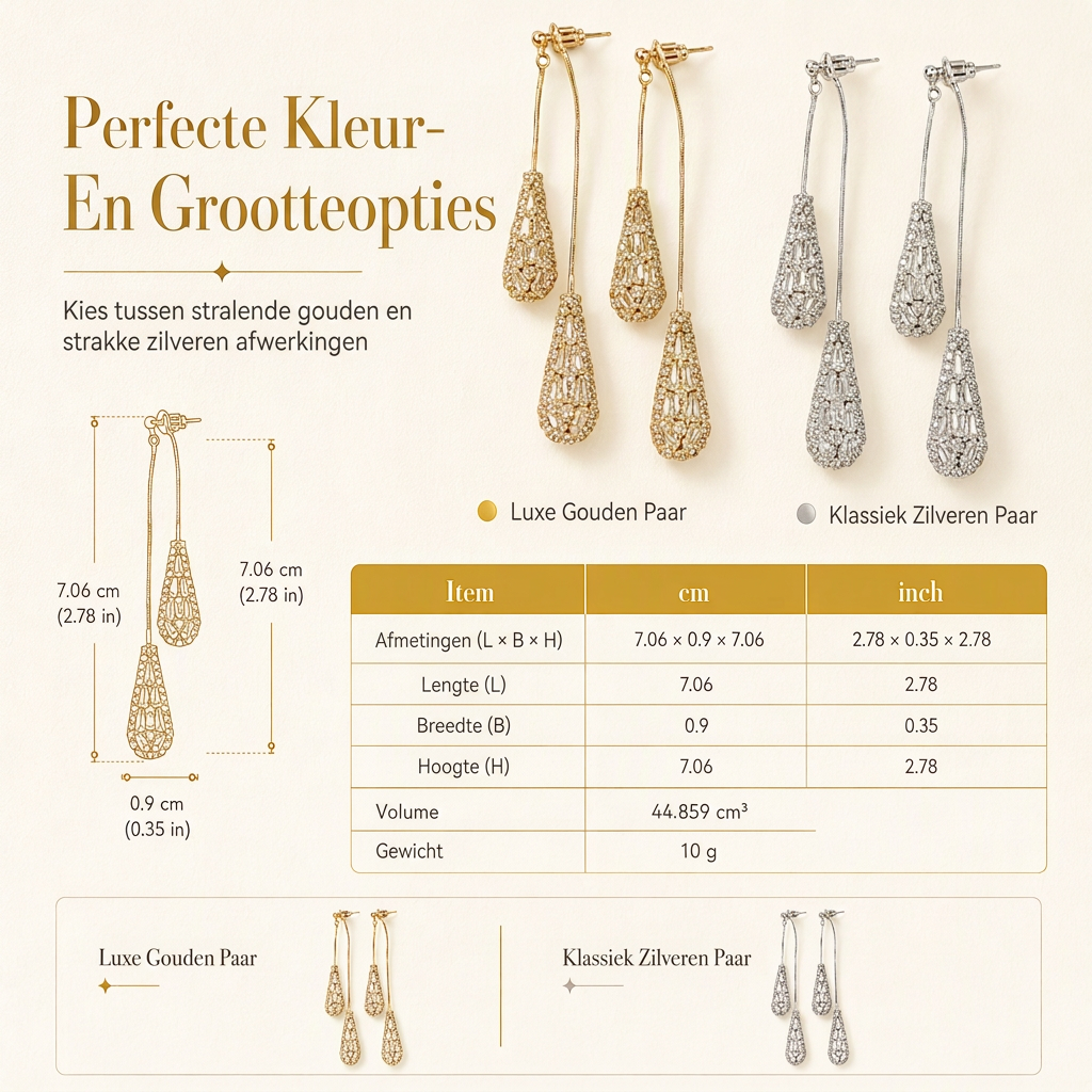 ✨ Dames Oorbellen met Zirkonia en Waterdruppelkwastje, Eleganter en Veelzijdig 💎🌸