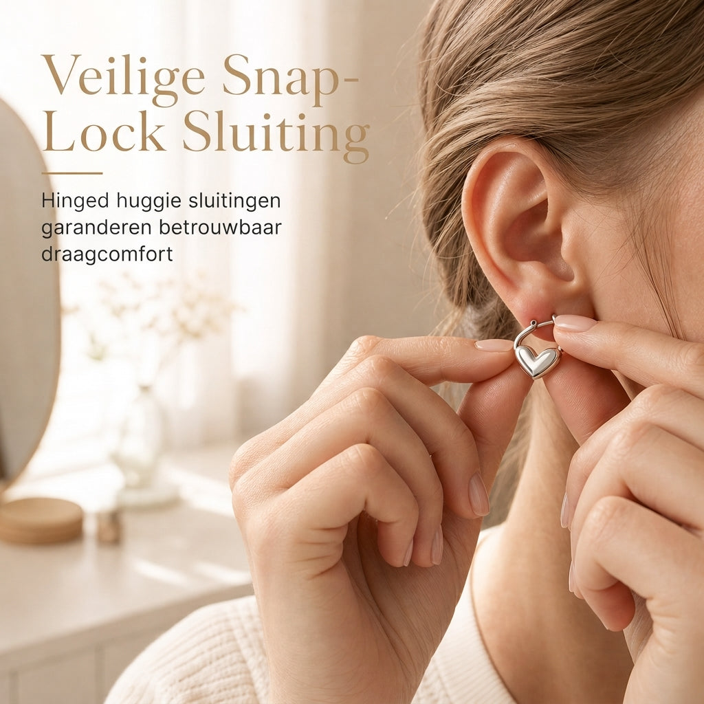 💕 50% KORTING! ✨ Kleine hartvormige schoepoorbellen – gladde afwerking en Franse minimalistische stijl ✨