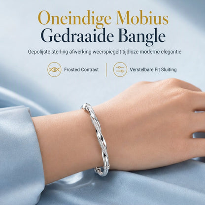 🌀 Oneindige Möbius Twist Armband: Glad schuifbaar verstelbaar slot, dubbel gestructureerde afwerking, elektroplaat sieraden die niet vervagen