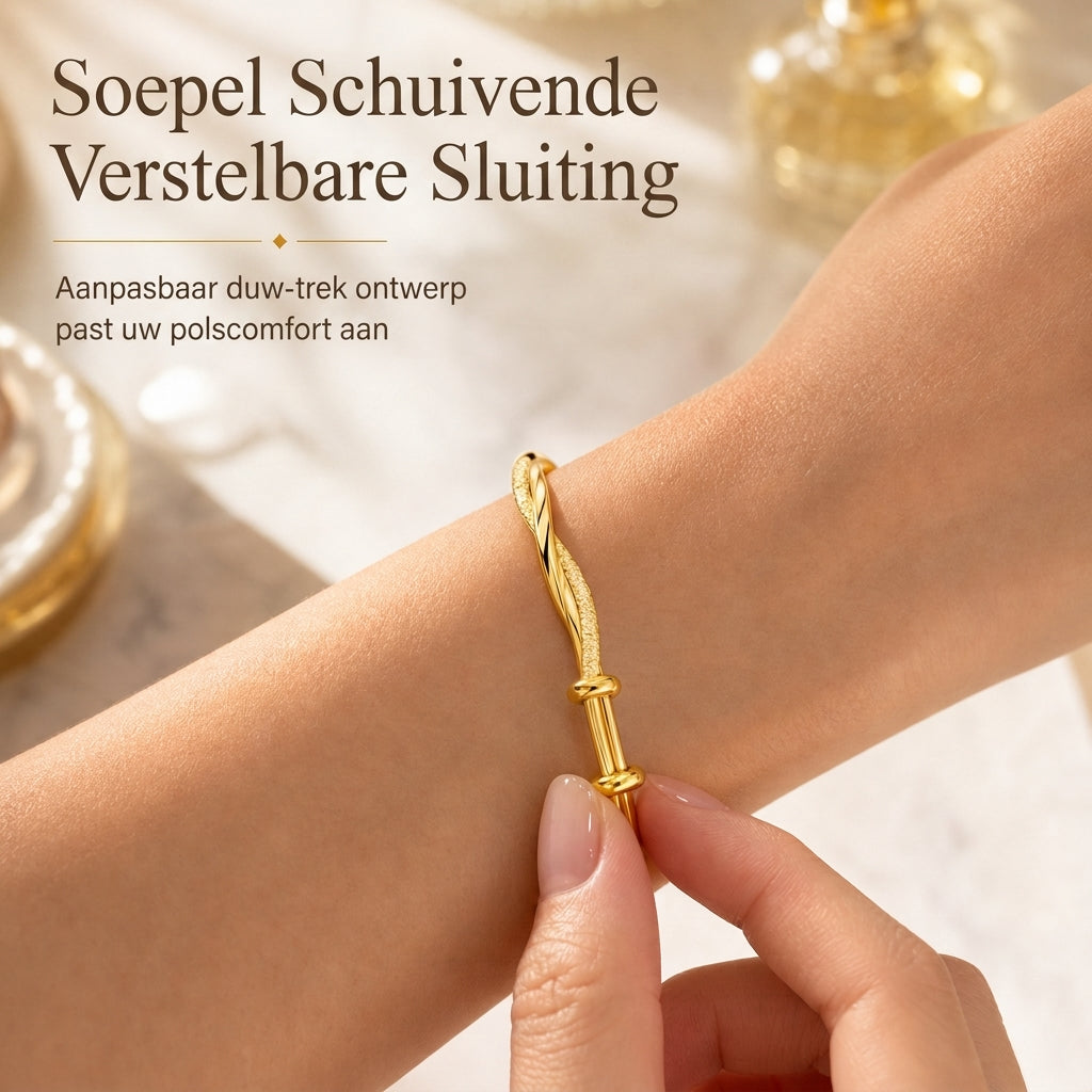 🌀 Oneindige Möbius Twist Armband: Glad schuifbaar verstelbaar slot, dubbel gestructureerde afwerking, elektroplaat sieraden die niet vervagen