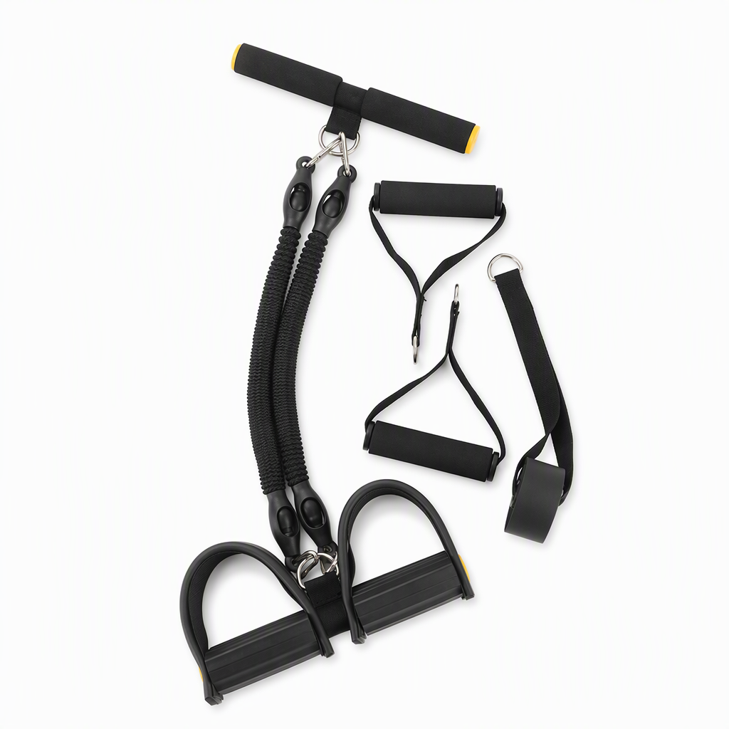 Multifunctioneel Weerstandsband met Voetverankeringen Elastische Trekkoord voor Buikoefeningen Thuisworkout Yoga en Pilates Fitness voor Mannen en Vrouwen