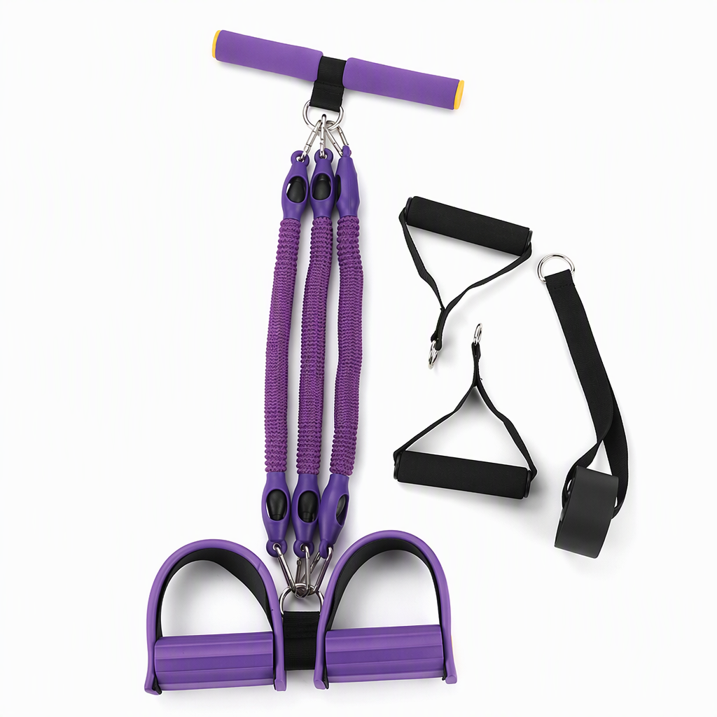 Multifunctioneel Weerstandsband met Voetverankeringen Elastische Trekkoord voor Buikoefeningen Thuisworkout Yoga en Pilates Fitness voor Mannen en Vrouwen