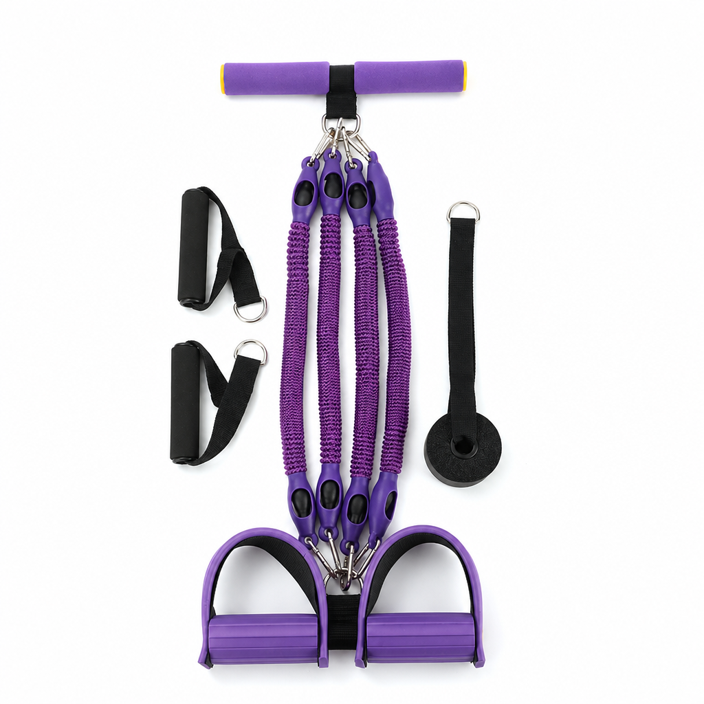 Multifunctioneel Weerstandsband met Voetverankeringen Elastische Trekkoord voor Buikoefeningen Thuisworkout Yoga en Pilates Fitness voor Mannen en Vrouwen