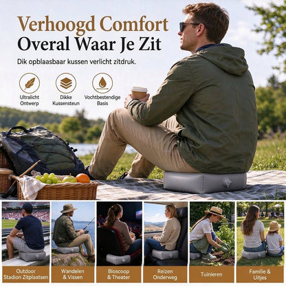 🎪 TIJDELIJK 50% KORTING! 💨 Opblaasbaar Draagbaar Concertkussen – Lichtgewicht, Waterdicht, Compact ✨