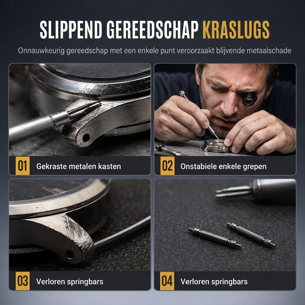 📢📢50% KORTING !! ⏰ Horloge reparatie Tool V-vormige Spring Bar Tongs en Pincet Kit voor band verwijdering