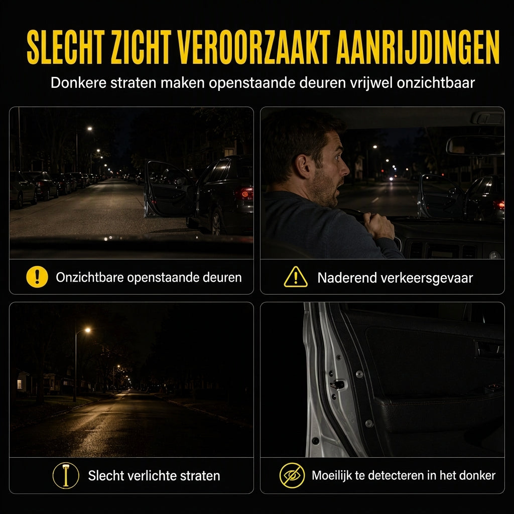 📢📢50% KORTING !! ⏰4 Stuks Autodeur Reflectie Waarschuwingsstickers OPEN Veiligheid Anti-Botsing Decals