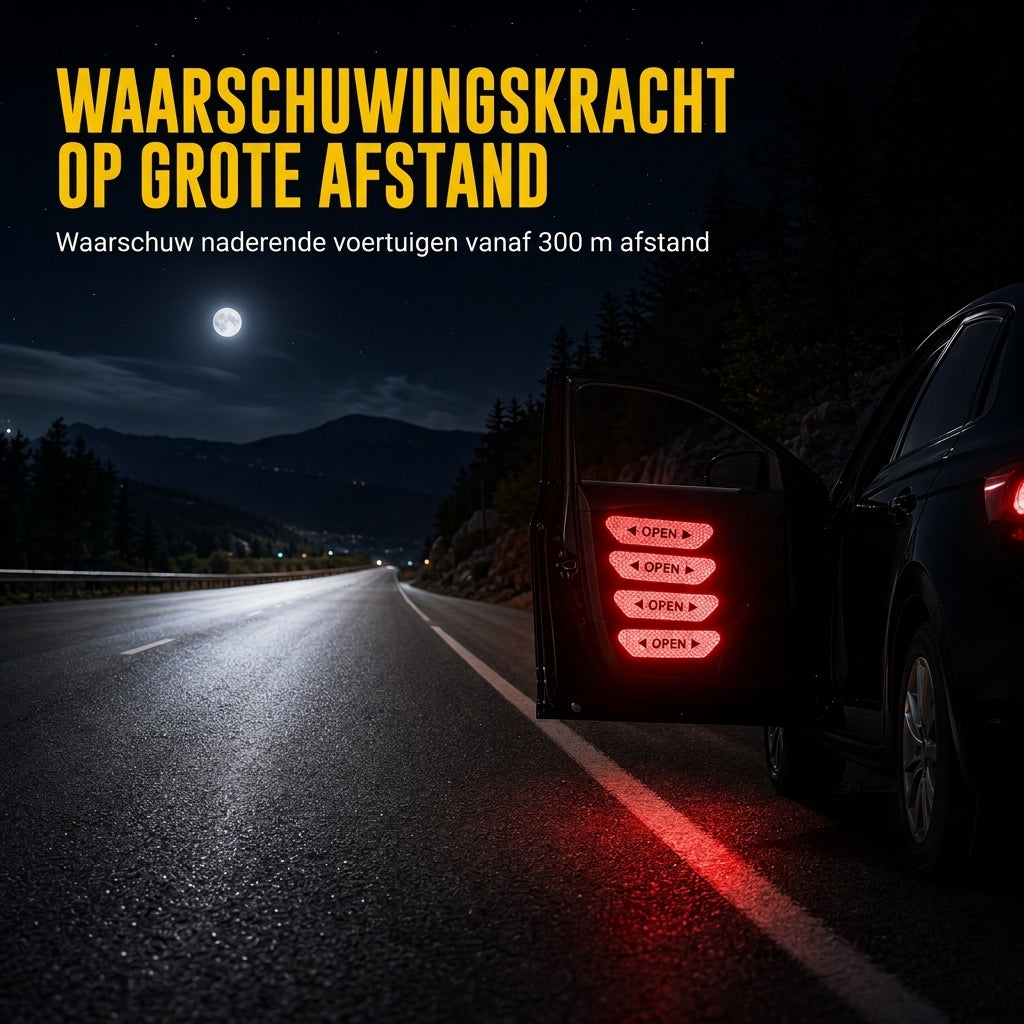 📢📢50% KORTING !! ⏰4 Stuks Autodeur Reflectie Waarschuwingsstickers OPEN Veiligheid Anti-Botsing Decals