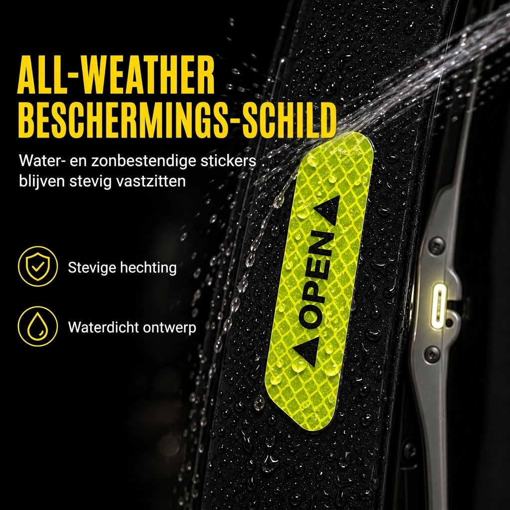 📢📢50% KORTING !! ⏰4 Stuks Autodeur Reflectie Waarschuwingsstickers OPEN Veiligheid Anti-Botsing Decals