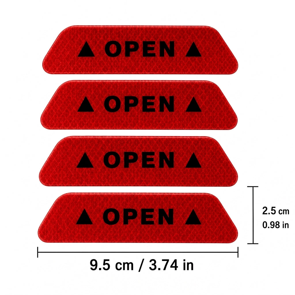 📢📢50% KORTING !! ⏰4 Stuks Autodeur Reflectie Waarschuwingsstickers OPEN Veiligheid Anti-Botsing Decals