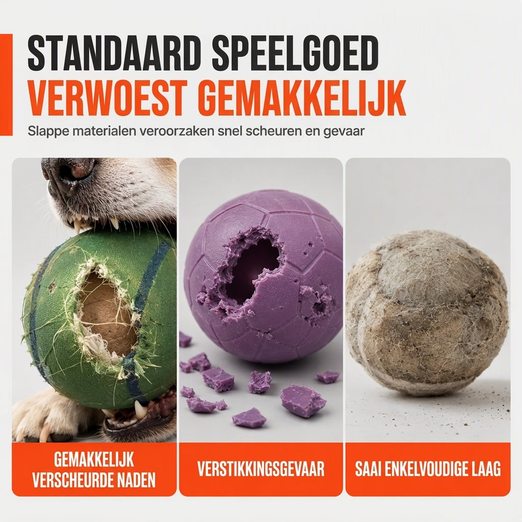 Interactieve Hondenvoetbal Speelbal met Grijplussen