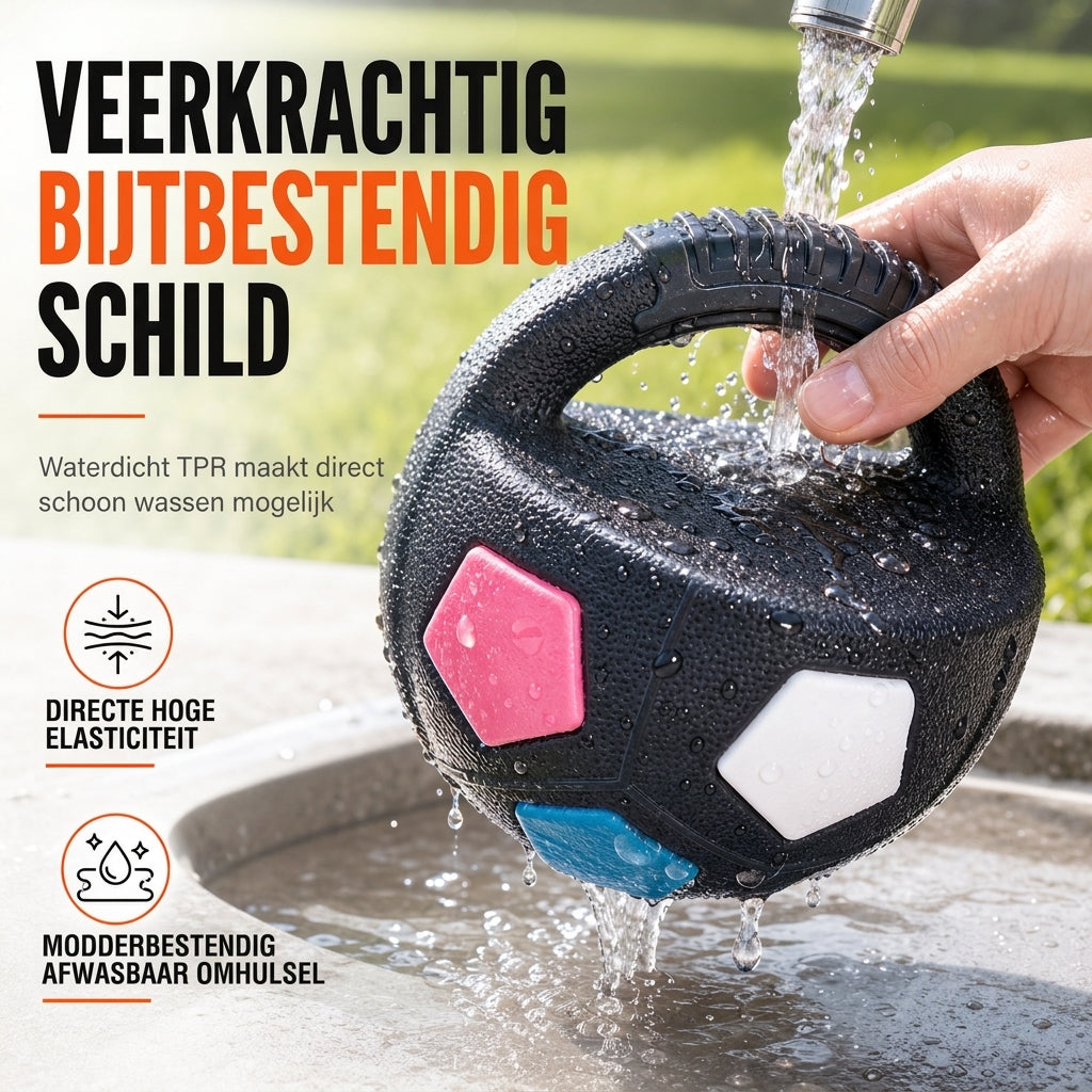 Interactieve Hondenvoetbal Speelbal met Grijplussen