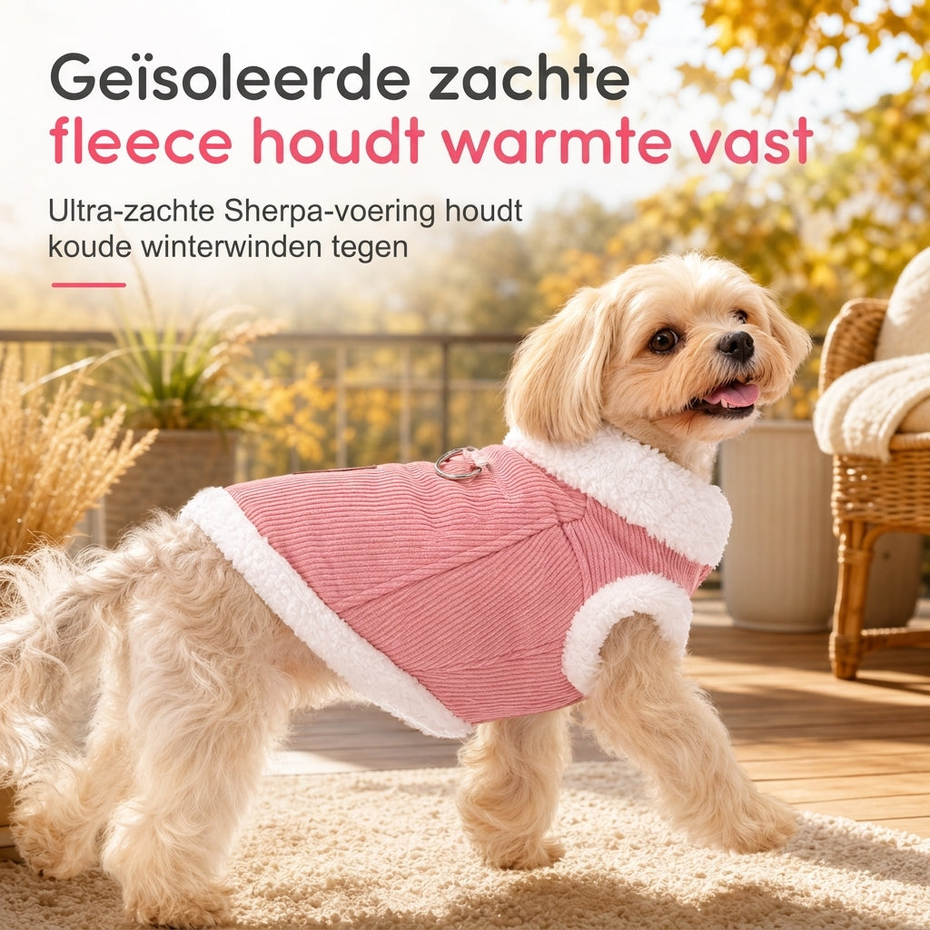 📢📢50% KORTING !! ⏰Warme hondenfleece huisdier vest – dik gevoerd, ingebouwde riemring voor honden en katten ✨