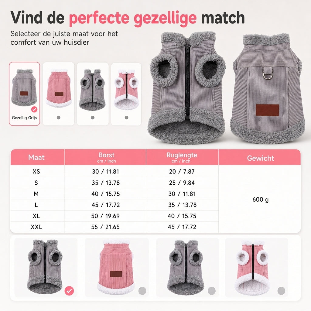 📢📢50% KORTING !! ⏰Warme hondenfleece huisdier vest – dik gevoerd, ingebouwde riemring voor honden en katten ✨