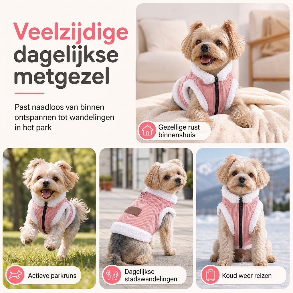 📢📢50% KORTING !! ⏰Warme hondenfleece huisdier vest – dik gevoerd, ingebouwde riemring voor honden en katten ✨
