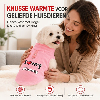 ⏳Warme honden trui met rijbevestiging – Ontwerp "Love Dad & Mum" voor gezellige winterwandelingen❄️