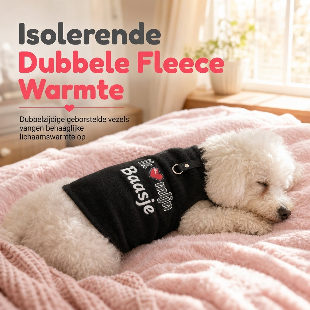 ⏳Warme honden trui met rijbevestiging – Ontwerp "Love Dad & Mum" voor gezellige winterwandelingen❄️