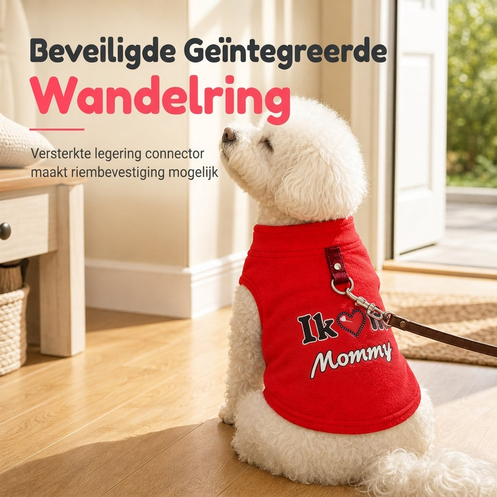 ⏳Warme honden trui met rijbevestiging – Ontwerp "Love Dad & Mum" voor gezellige winterwandelingen❄️