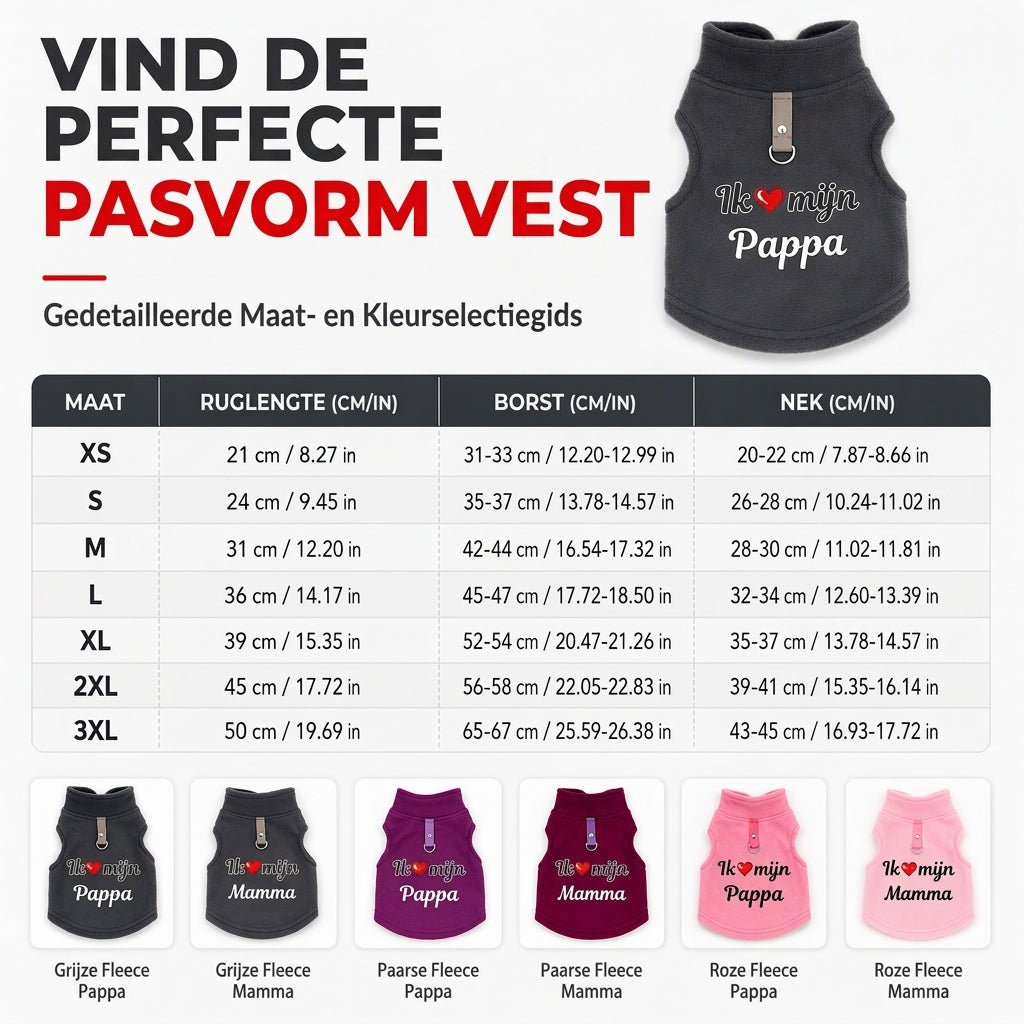 ⏳Warme honden trui met rijbevestiging – Ontwerp "Love Dad & Mum" voor gezellige winterwandelingen❄️