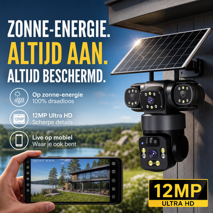 💥 50% KORTING 🔒 Slimme zonne-energiecamera ☀️ Meerdere hoeken, 24/7 bewaking en helemaal zonder kabels – gemoedsrust voor uw huis 🏡