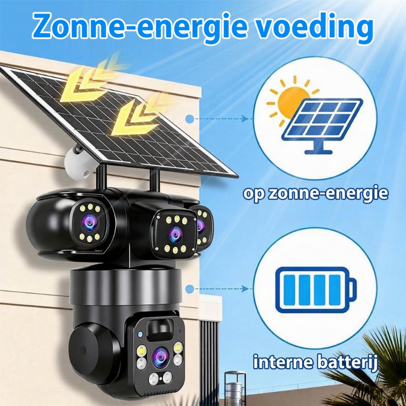 💥 50% KORTING 🔒 Slimme zonne-energiecamera ☀️ Meerdere hoeken, 24/7 bewaking en helemaal zonder kabels – gemoedsrust voor uw huis 🏡