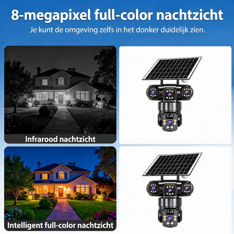💥 50% KORTING 🔒 Slimme zonne-energiecamera ☀️ Meerdere hoeken, 24/7 bewaking en helemaal zonder kabels – gemoedsrust voor uw huis 🏡