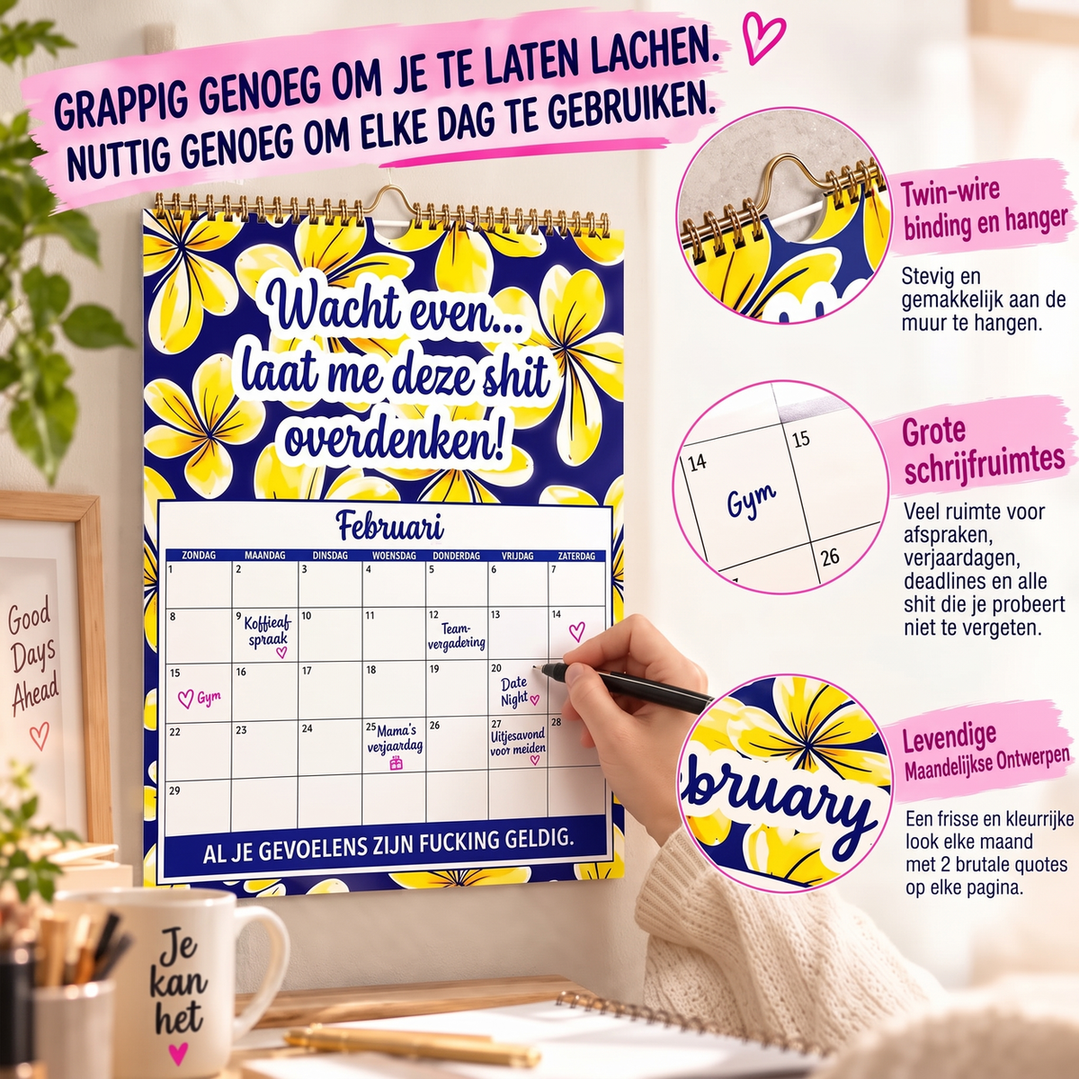 📅 2027 Sweary Humor Muurkalender