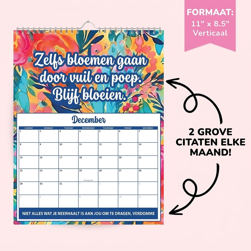 📅 2027 Sweary Humor Muurkalender