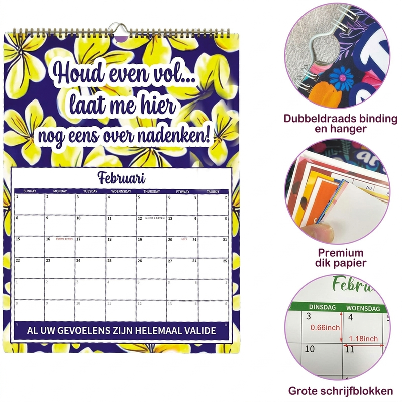 📅 2027 Sweary Humor Muurkalender