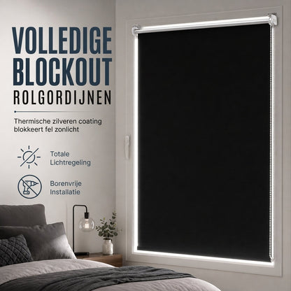 🪟 100% verduisterend rolgordijn: 3-laags stof, hittewerend, bevestiging zonder boren, kindveilig ontwerp