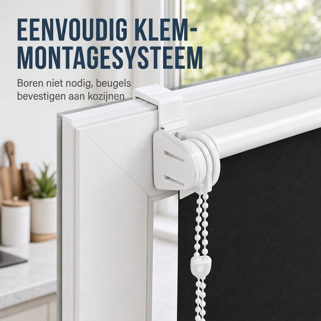 🪟 100% verduisterend rolgordijn: 3-laags stof, hittewerend, bevestiging zonder boren, kindveilig ontwerp