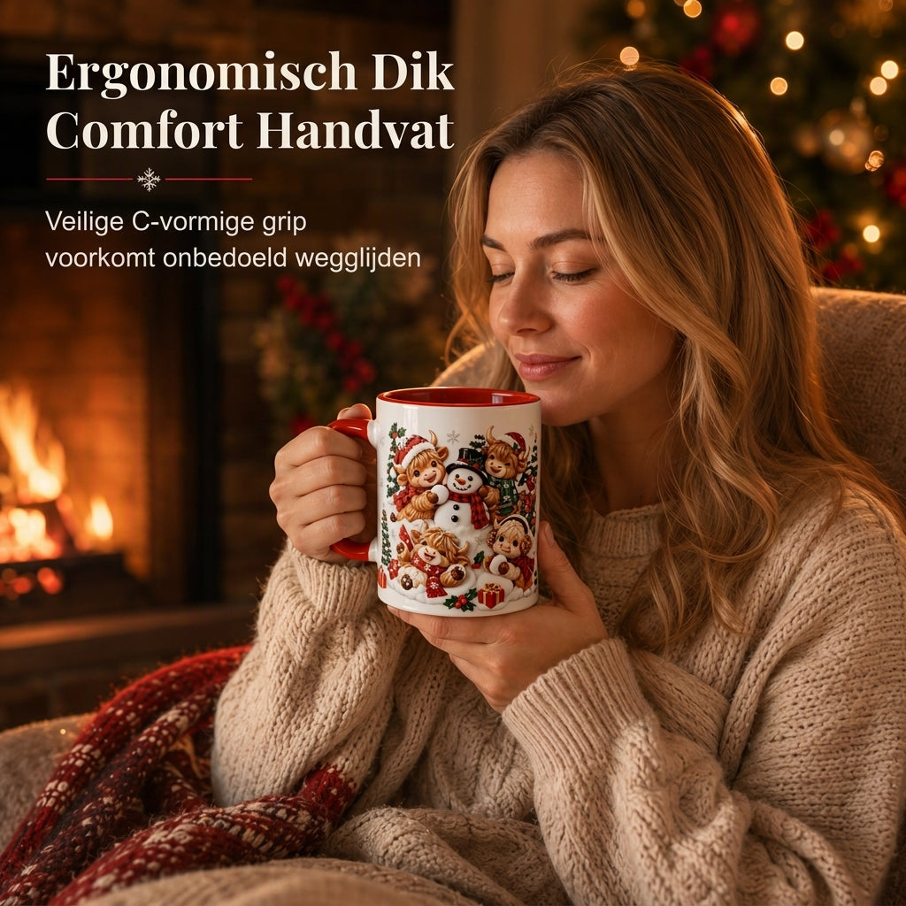 Festieve Kerst Sneeuwman Keramiek Mok