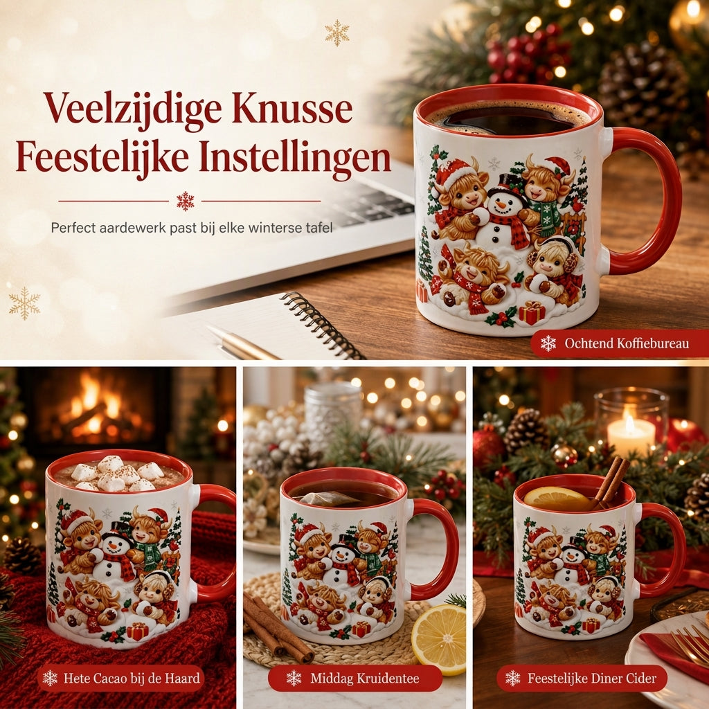 Festieve Kerst Sneeuwman Keramiek Mok