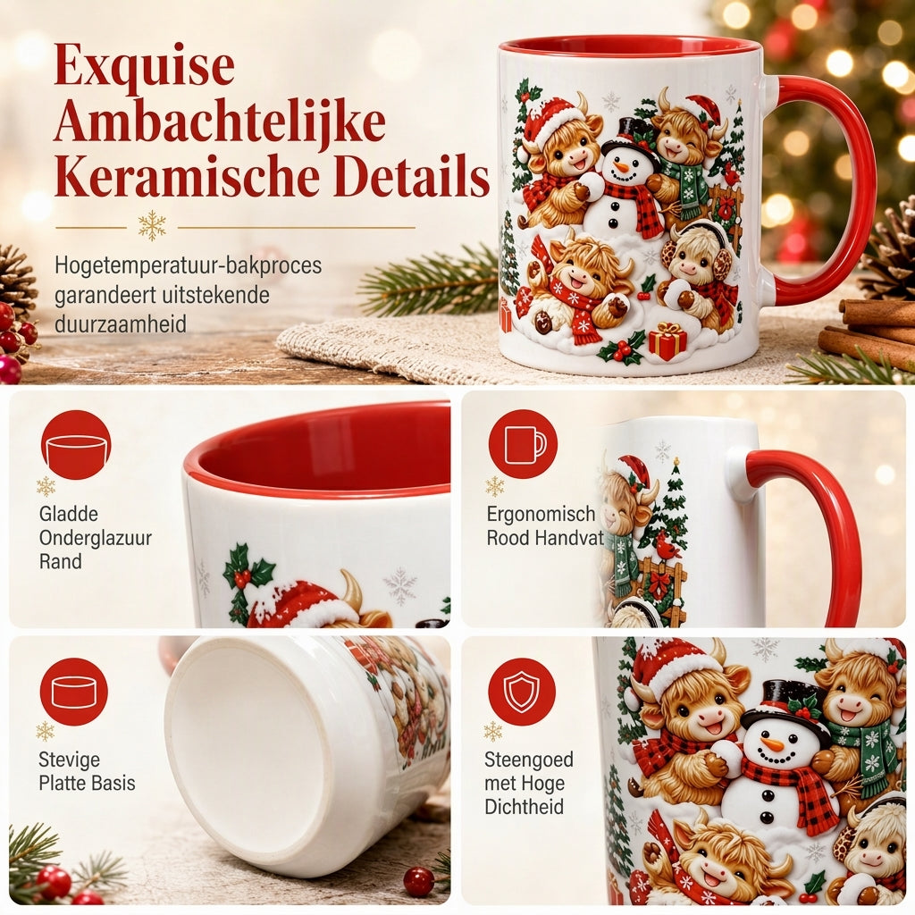 Festieve Kerst Sneeuwman Keramiek Mok