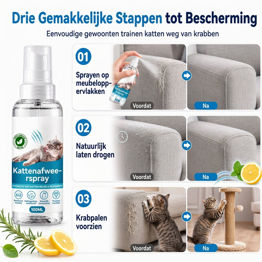 Krabweerderende Spray voor Katten