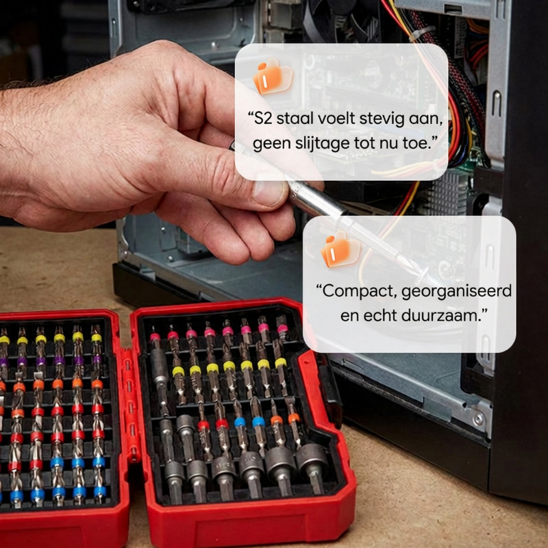 ⏳🔥 BEPERKTE TIJD: 50% KORTING! ⏰ Draai elke schroef direct stevig aan! 83-delige S2-stalen Schroefbitset
