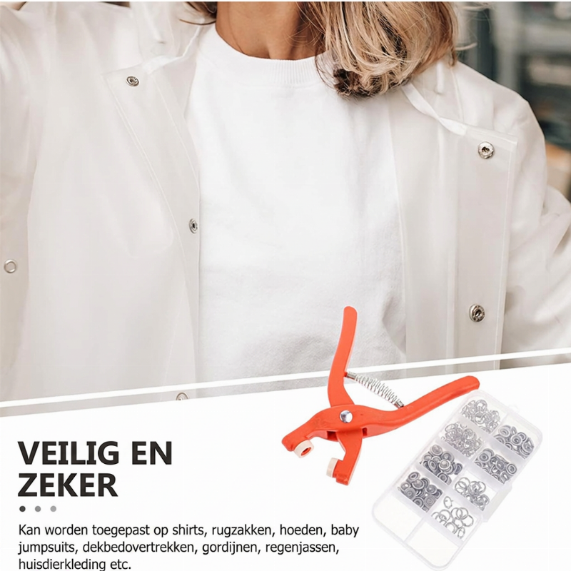 Naai-vrije drukknop bevestigingsset
