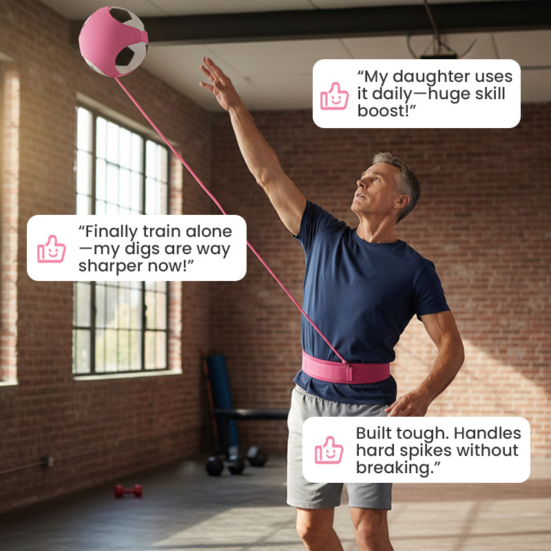 🏐✨ Volleybal Trainingshulp met Elastisch Koord – 50% KORTING! Solo service- & smashtraining, verstelbare heupband, 2 handtrainers – verbeter snel je vorm. 🎯