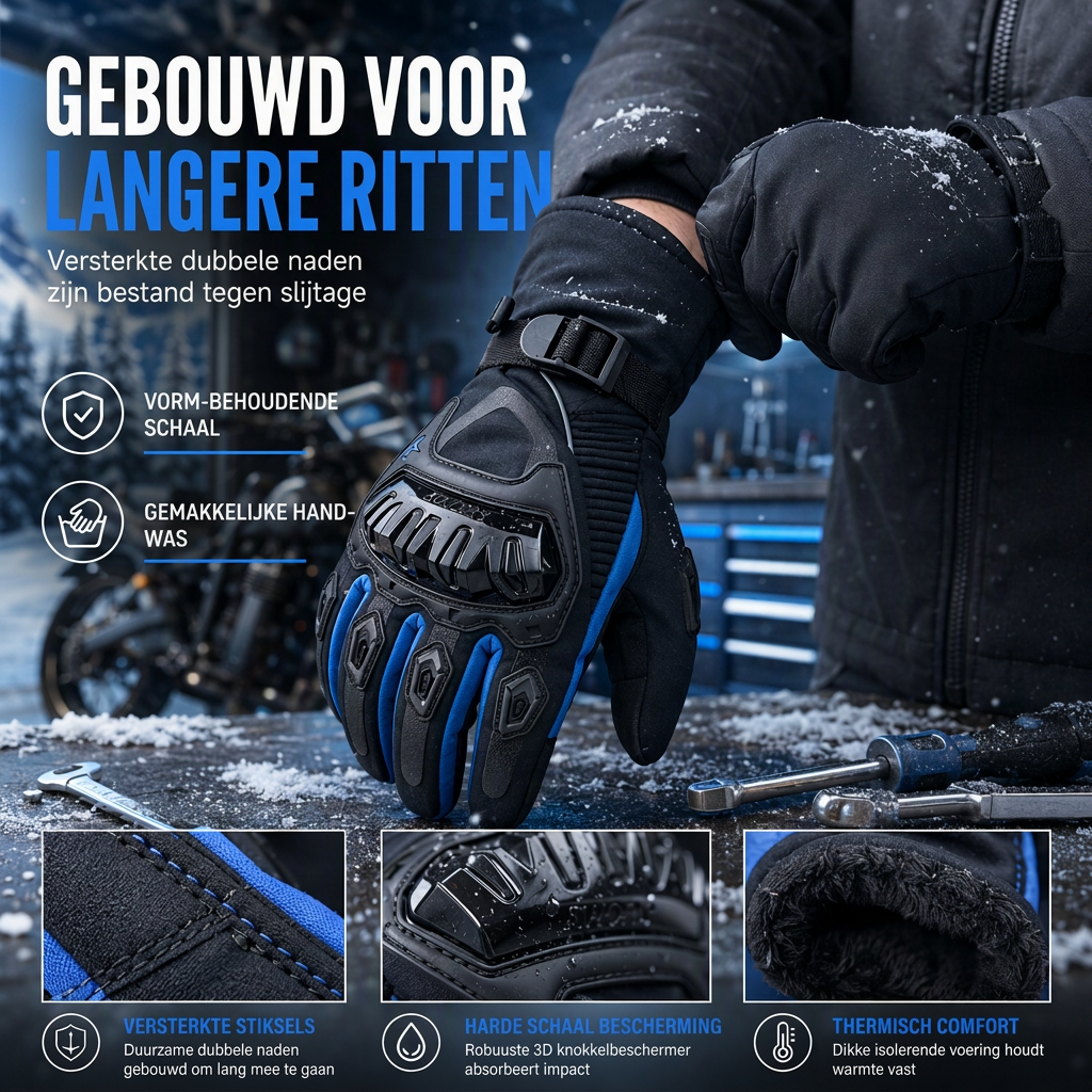 Verdikte warme waterdichte motorhandschoenen