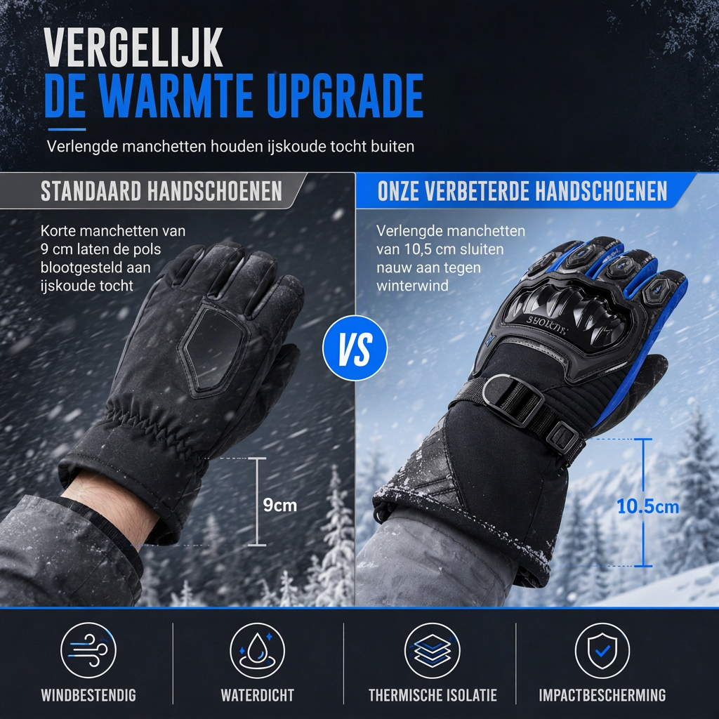Verdikte warme waterdichte motorhandschoenen