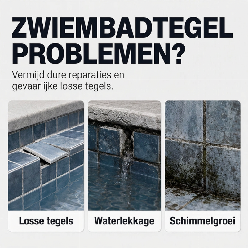 🥳HOT SALE 2026🥳💞MEER DAN 50.000 VERKOCHT! 💧🔧 50% KORTING! Sterke waterbestendige tegellijm voor zwembaden – hecht direct onder water, geen leegloop of professionele hulp nodig. Waterdicht, scheurbestendig en duurzaam. Repareer zwembadtegels snel! 🛡️✅